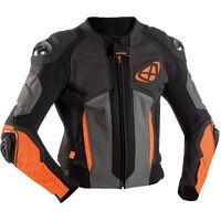 Ixon Vendetta Evo Leather Jacket - Black/Anthracite/Orange