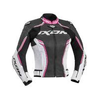 Ixon Ladies Vortex Leather Jacket - Black/Pink