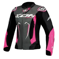Ixon Ladies Vortex 3 Leather Jacket - Black/Pink/White