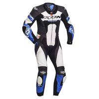 Ixon Jackal 1 Piece Leather Suit - Black/White/Blue