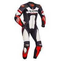 Ixon Jackal 1 Piece Leather Suit - Black/White/Red
