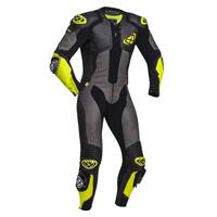 Ixon Vendetta Evo 1 Piece Leather Suit - Black/Anthracite/Yellow