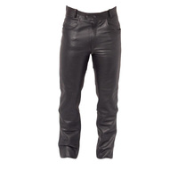 Rjays Ladies Black Leather Jeans