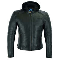 Johnny Reb Hawkesbury Leather Jacket With Removeable Hood - Black