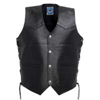 Johnny Reb Tasman Leather Vest - Black