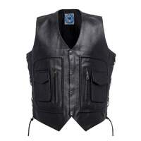 Johnny Reb Kangaroo Valley Leather Vest - Black