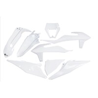 UFO KTM PLASTICS KIT W/HEADLIGHT EXC/EXC-F 20-21 WHT