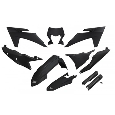 UFO Full Plastics Kit - KTM EXC 150/XC W150/XC W150TPI/EXC 250/XC W250/EXC-F 250/XCF W250/EXC 300/XC W300 24-25 - Black