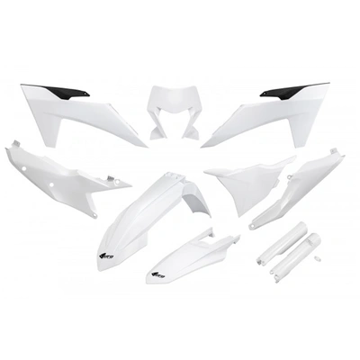 UFO Full Plastics Kit - KTM EXC 150/XC W150/XC W150TPI/EXC 250/XC W250/EXC-F 250/XCF W250/EXC 300/XC 24-25 - White
