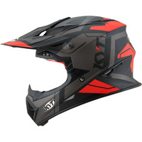 KYT Jump Shot #3 Helmet - Matte Black/Fluro Red