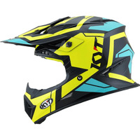 KYT Jump Shot #3 Helmet - Black/Aqua/Yellow