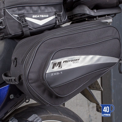 Motodry ZXS-1 Eco Series Expandable Saddlebags 40L - Black