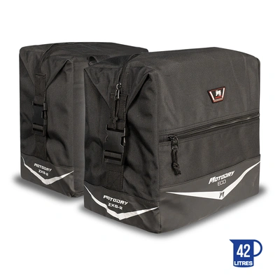 Motodry ZXS-2 Eco Series Square-Line Saddlebags 42L - Black