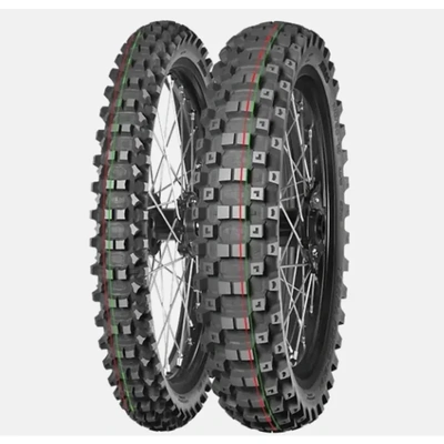 Terraforce MX F Med-Hard Motocross Tyre - Red/Green Stripe - 80/100-21 51M