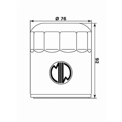 Miw Oil Filter Bu10002 - Hf171B - Buell/H-D