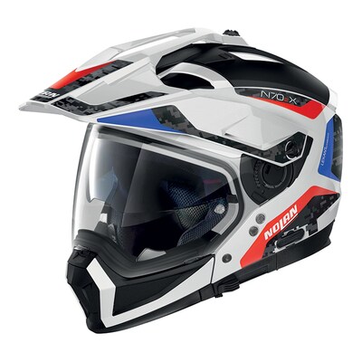 Nolan N70-2 Torpedo N-Com Helmet - White/Red/Blue