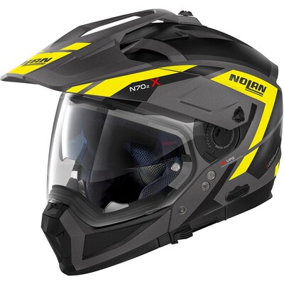 Nolan N70-2X Grandes Alpes Helmet - Matte Grey/Black/Yellow