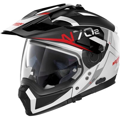 Nolan N70-2X Bunge Helmet - White/Black/Red