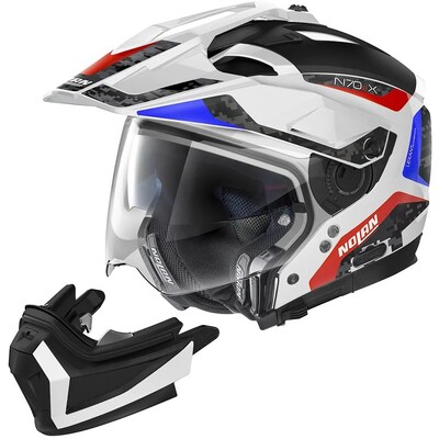 Nolan N70-2X Torpedo N-Com Helmet - White/Red/Blue