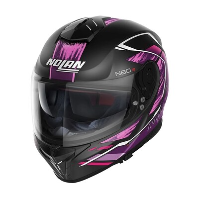 Nolan N80-8 Thunderbolt Helmet - Matte Black/Pink