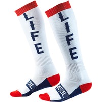 Oneal Pro Print Sock - Moto Life - White/Red One Size