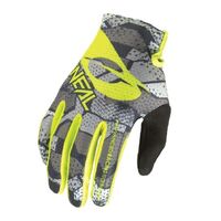 Oneal Matrix Camo Gloves - Grey/Neon Yellow