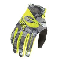 Oneal Youth Matrix Camo Gloves - Grey/Neon Yellow