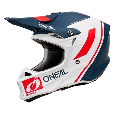 Oneal 2025 10 SRS Flow Helmet - White/Red/Blue