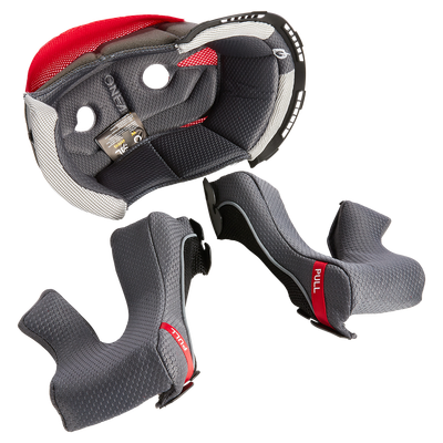 Oneal 10SRS Helmet Liner & Cheek Pad Kit - Grey/Red