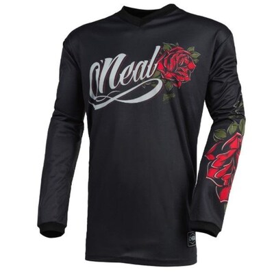 Oneal 2025 Womens Element Threat Roses Jersey - Black/Red