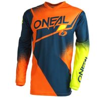 Oneal 2022 Element Racewear V.22 Blue Orange Neon Yellow Jersey