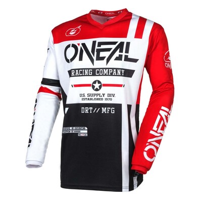 Oneal 2025 Element Warhawk Jersey - Black/White/Red