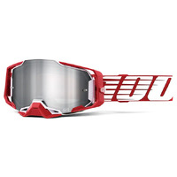 100% Armega Oversized Goggle - Deep Red/Flash Silver Lens
