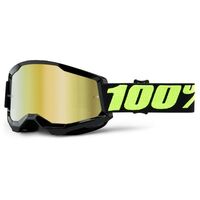 100% Strata2 Upsol Goggle - Black/Yellow - Mirror Gold Lens