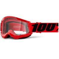 100% Strata2 Youth Red Clear Goggles
