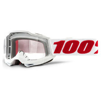 100% Accuri 2 Denver Youth Goggles - White/Red - Clear Lens