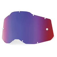 100% Mirror Lenses for Racecraft2, Accuri2 & Strata2 Goggles - Mirror Red/Blue Lens - OS