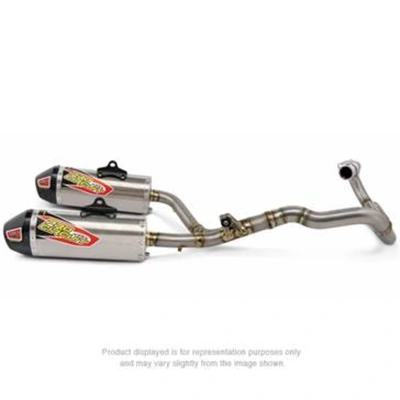 Pro Circuit Ti-6 Dual Pro System for Honda CRF450 '13-14 (Carbon End Cap, Full Titanium System)