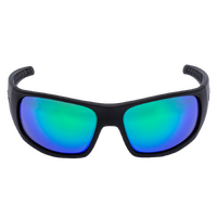 Ugly Fish MAXX Motorcycle Sunglasses - Matt Black Frame/ Green Revo Lens
