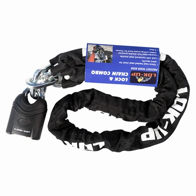 Lok-Up Chain & Padlock (10mm x 10mm x 1.5mm) Heat-Hardened Chain #3021 - Black