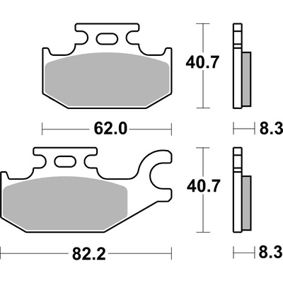 SBS 835Si Front/Rear Pads - Sinter Off Road