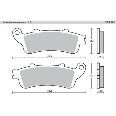 SBS 880Ls Rear Pads - Sinter Street