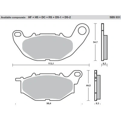 SBS 931DC Front Brake Pads (Dual Carbon Race Yamaha)