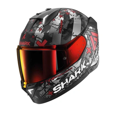 SHARK Skwal i3 Hellcat Helmet - Black/Chrome/Red