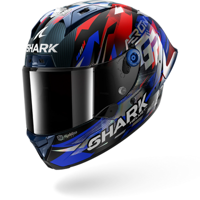 Shark Aeron-GP FIM Racing #1 Replica Zarco Victory 2025 Carbon Helmet - Blue/Red/Chrome