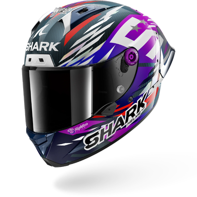 SHARK Aeron-GP FIM Racing #2 Zarco Signature 26 Replica Helmet - Carbon/Violet/Chrome