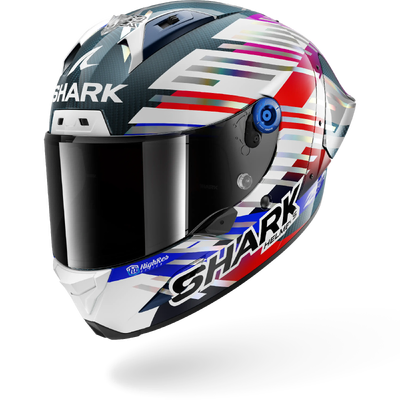 Shark Aeron-GP FIM Racing #2 Replica Zarco GP De France 26 Helmet - Carbon Chrome Red