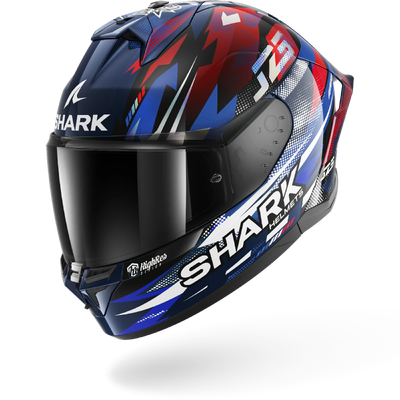 Shark Skwal Cup Replica Zarco Gp De France Carbon Helmet - Blue Chrome Red