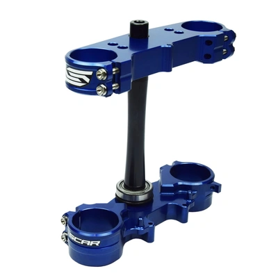 Scar Triple Clamps - Yamaha YZ250F 12-22/YZ450F 10-22 - Blue - 22mm Offset