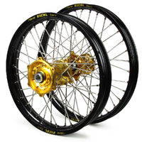 Talon/Excel Black Rim/Gold Hub RMZ250-450  2007-2024 21/19x2.15 Wheel Set